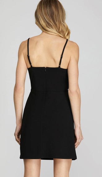 Gift To You Front Bow Dress- Black