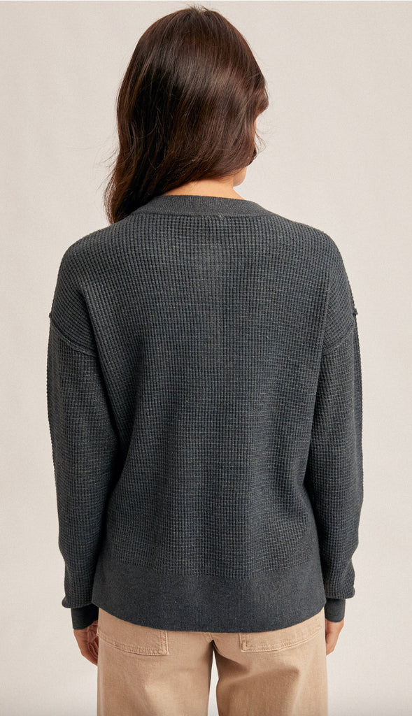 Klara Waffle Sweater Knit- Dark Teal
