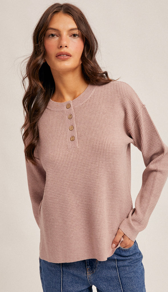 Klara Waffle Sweater Knit- Dark Teal