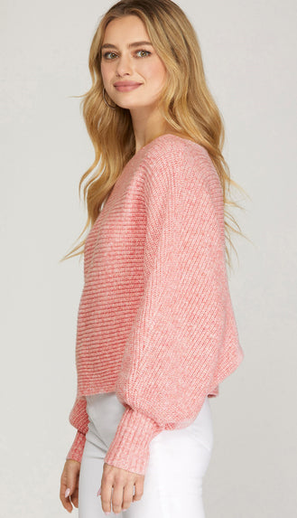 Fresh Find Dolman Sweater- Misty Pink