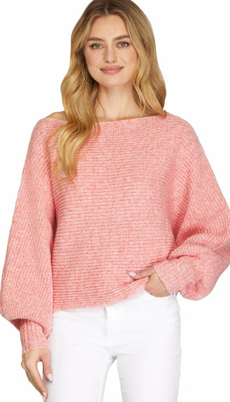 Fresh Find Dolman Sweater- Misty Pink
