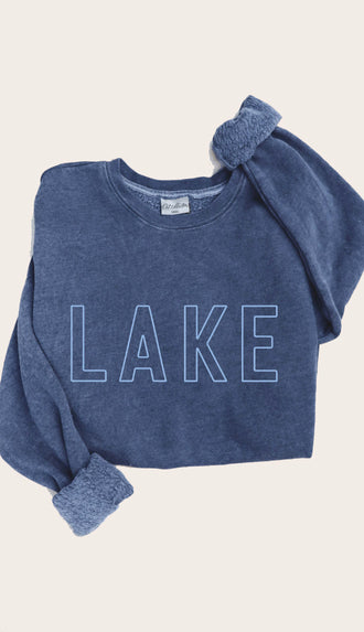 Lake Crewneck Sweatshirt- Vintage Denim