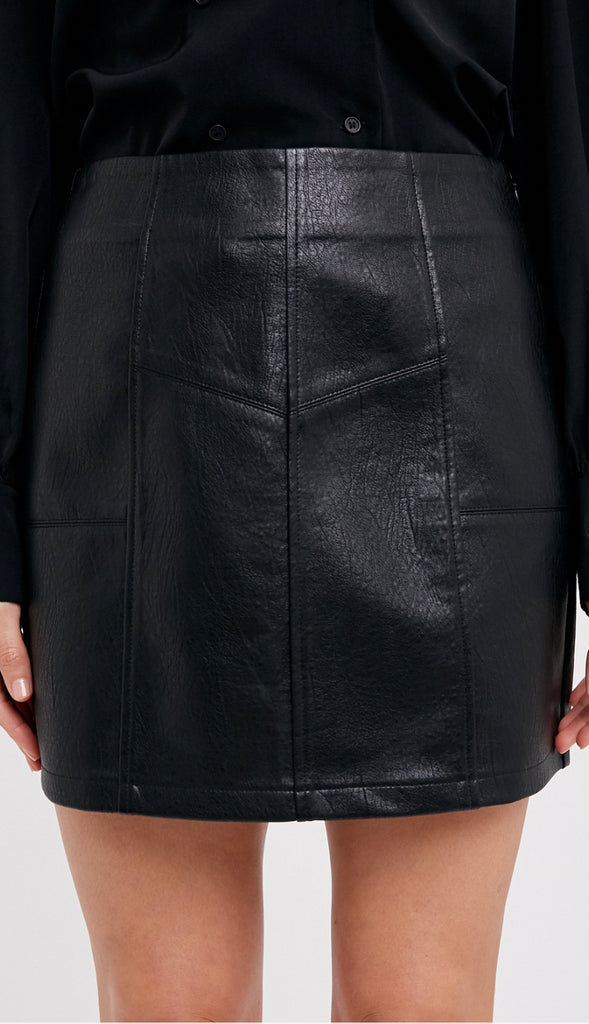 Can't Resist Faux Leather Mini Skirt- Dusty Pink