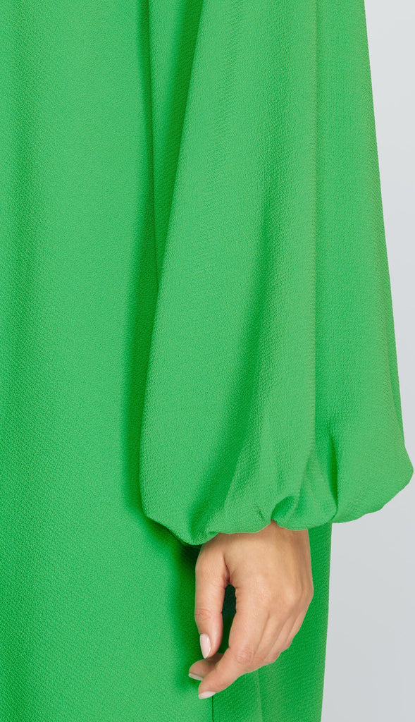 Go With The Flow Flounce Dress- Green
