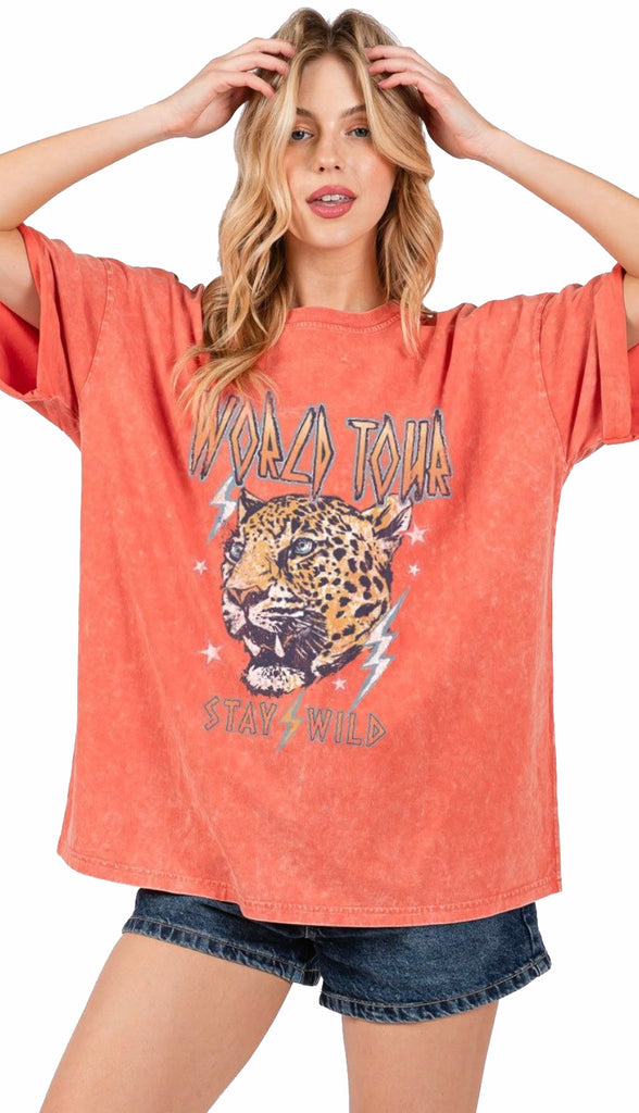 World Tour Stay Wild Graphic- Orange