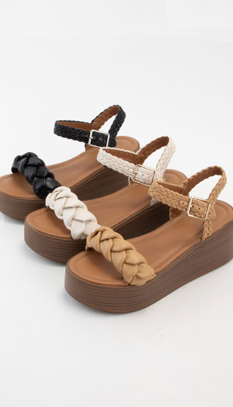 Braided Strap Platform Sandal