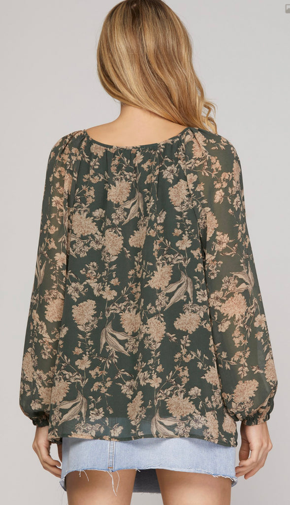 Nyla Pintuck Blouse- Sea Green