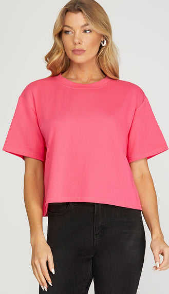 Clear On Comfort Knit Top- Bubble Gum
