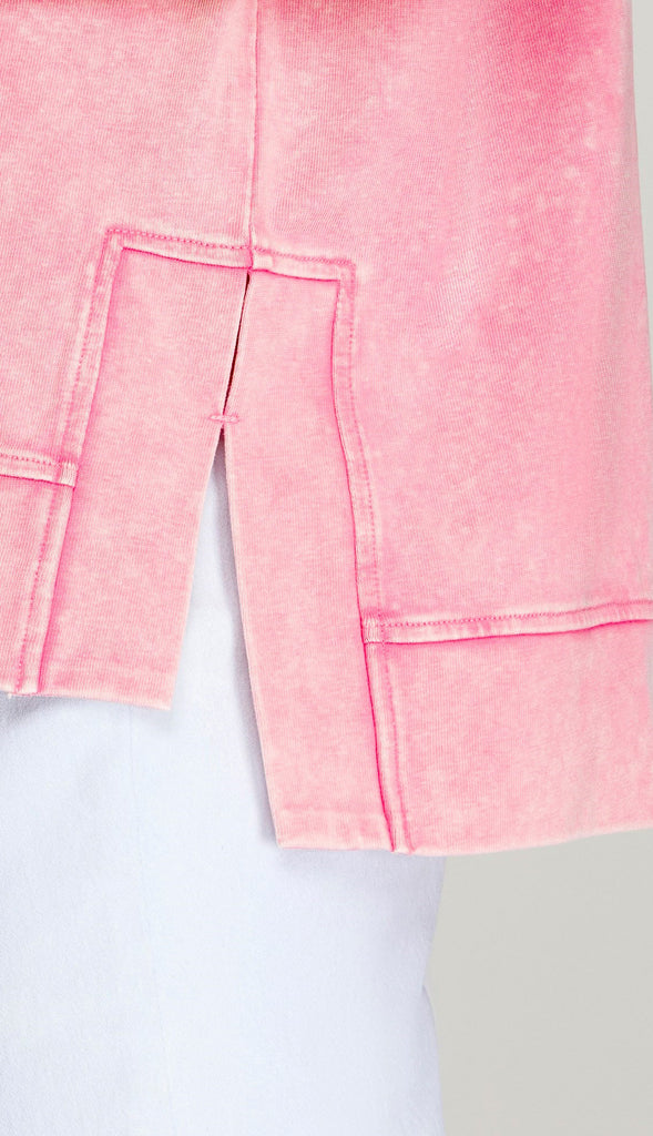 Nora Crewneck Cotton Top- Misty Blue