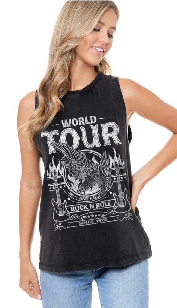 World Tour Rock N Roll Graphic Tank