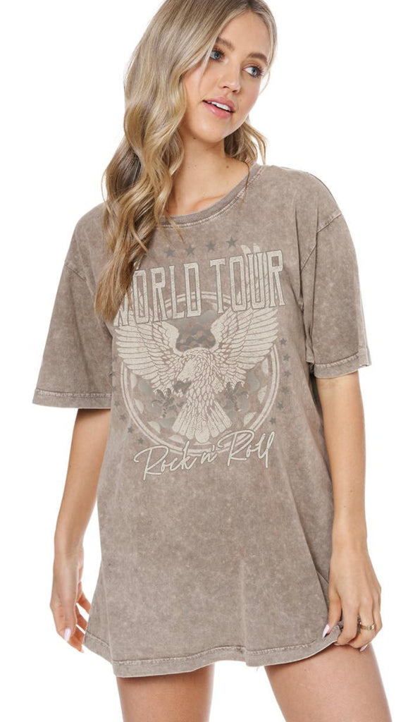 World Tour Rock N Roll Vintage Eagle Graphic