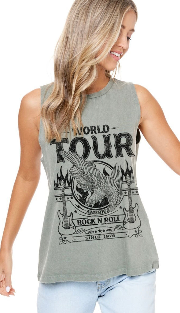 World Tour Rock N Roll Graphic Tank