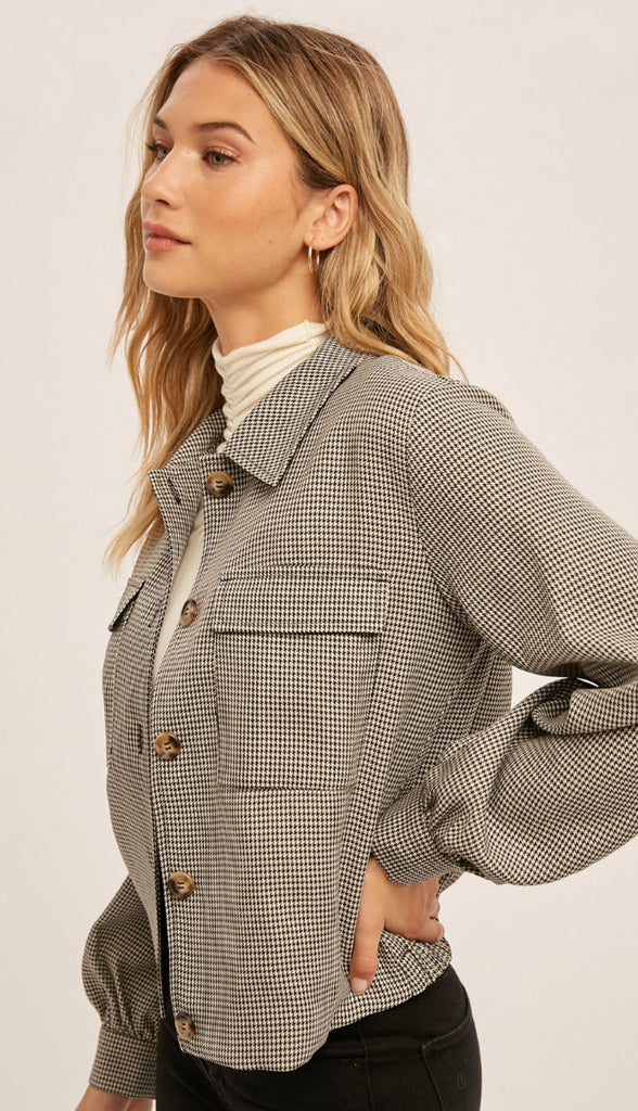 Houndstooth bomber on sale