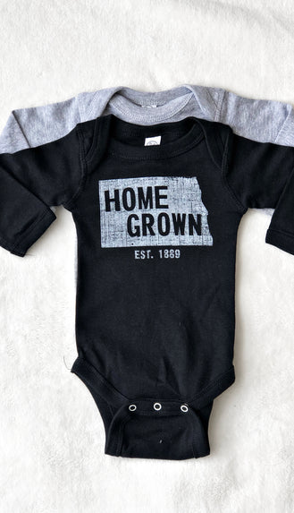 Kids Home Grown Bodysuit- Black