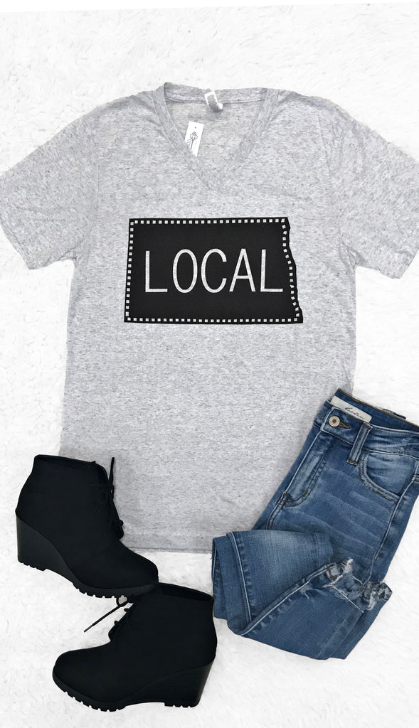 Local V Neck Tee- Black