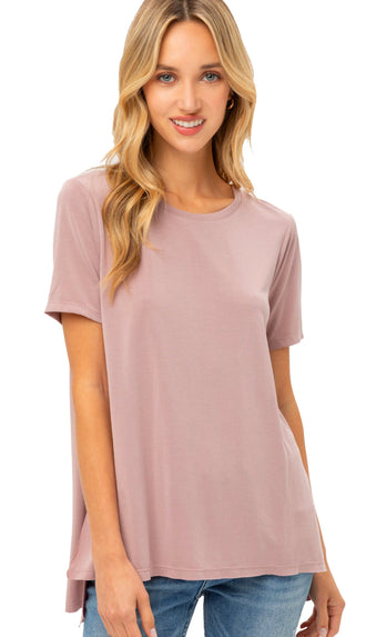Soft Slouchy Modal Tee- Dusty Pink