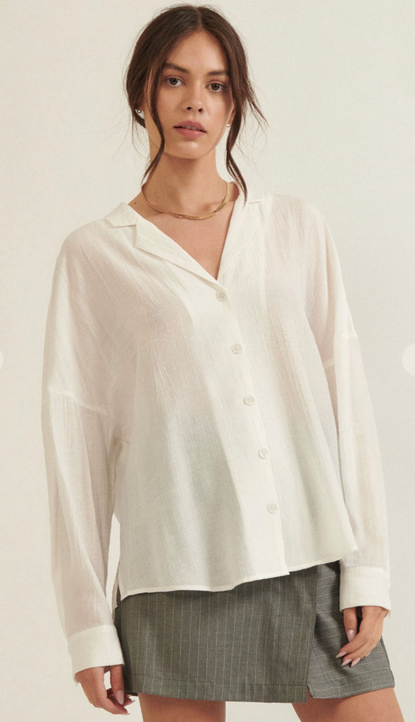 Susie Texture Semi Sheer Button Shirt