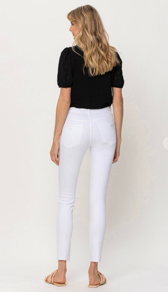 Mid Rise Ankle Skinny- Optic White