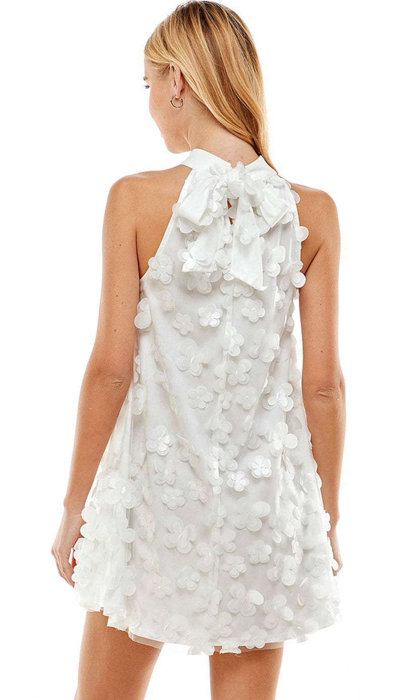 My Day 3D Floral Dress- White