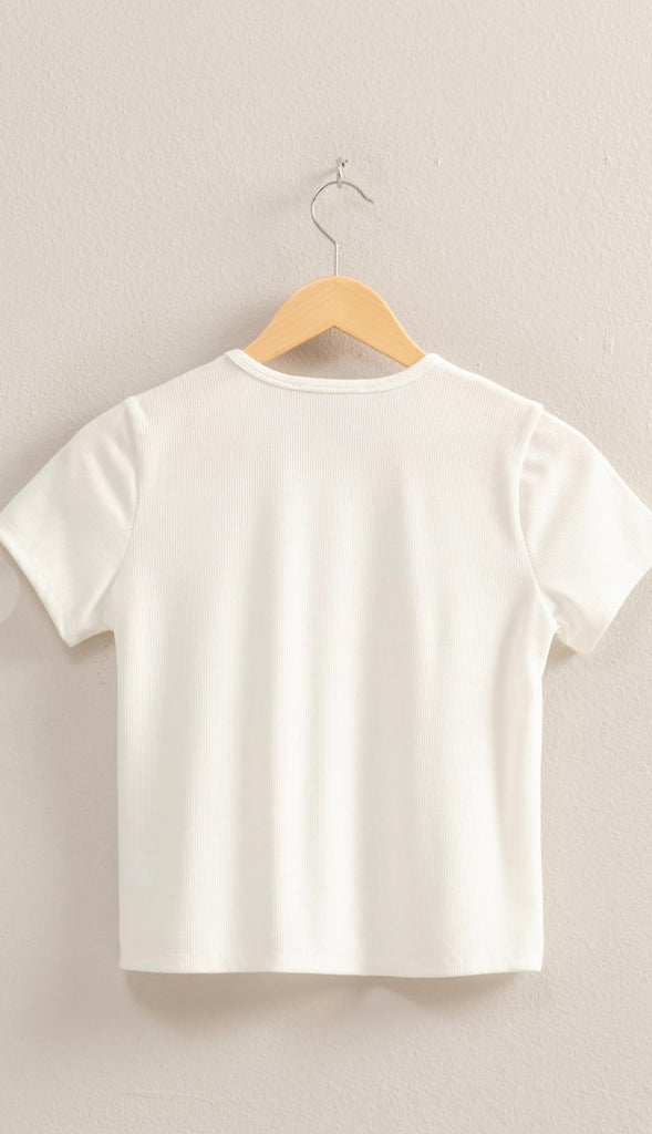 Better Than Basic Cropped Tee- Off White