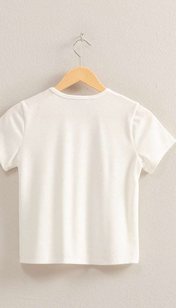 Better Than Basic Cropped Tee- Off White