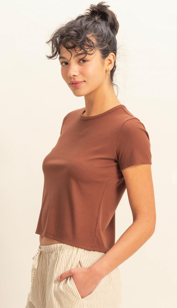 Better Than Basic Cropped Tee- Off White