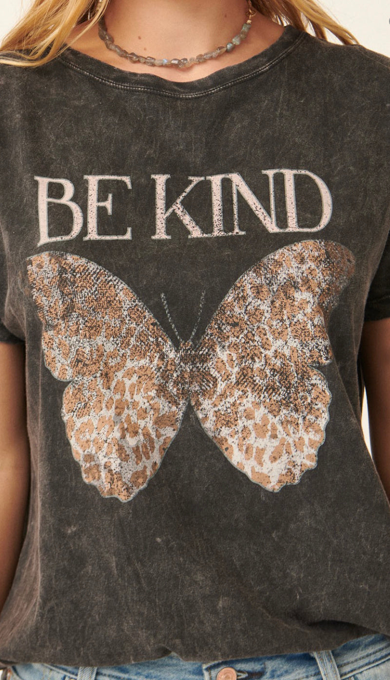 Be Kind Graphic Tee- Charcoal