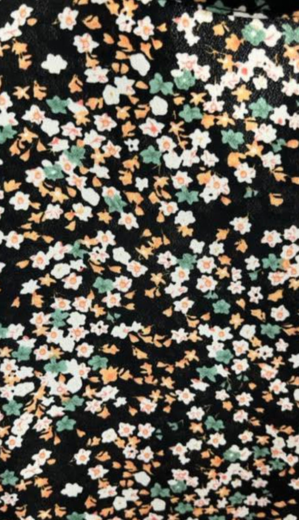 Zuri Halter Neck Floral Midi Dress- Black