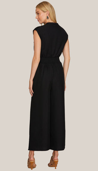 Lennon Drop Shoulder Zip Jumpsuit- Black