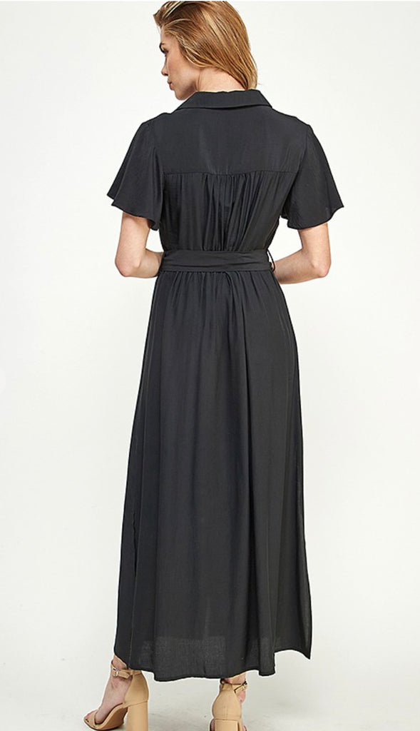 Teaching Good Button Down Dress- Black