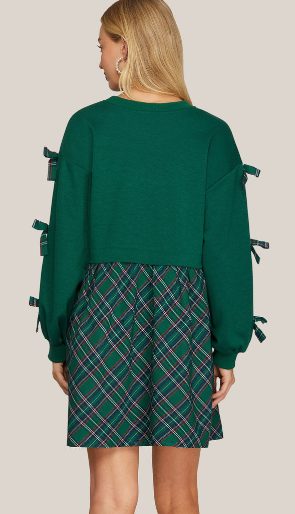 Ralph Lauren Christmas Bow Dress- Green