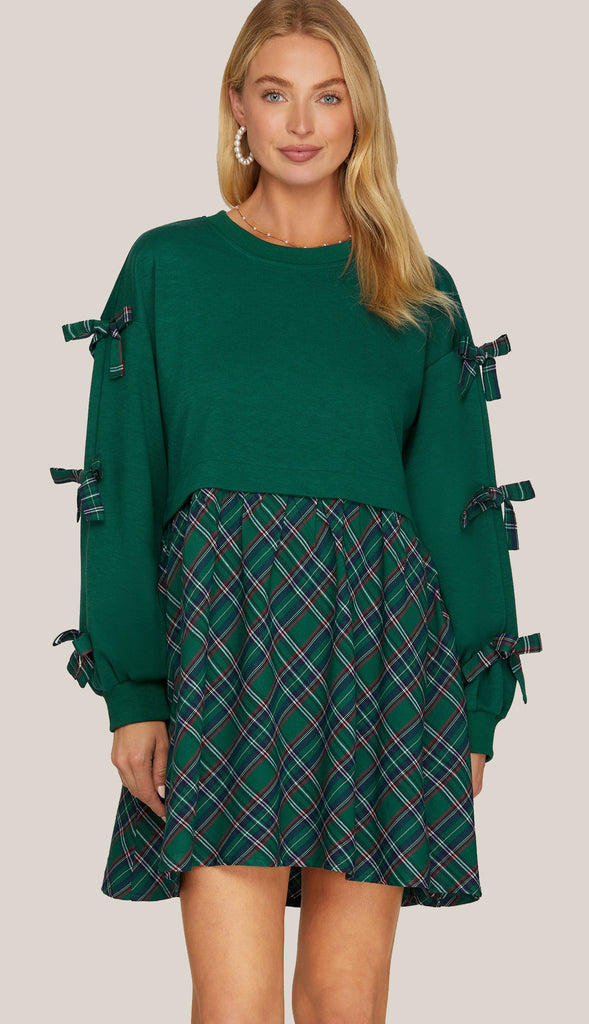 Ralph Lauren Christmas Bow Dress- Green