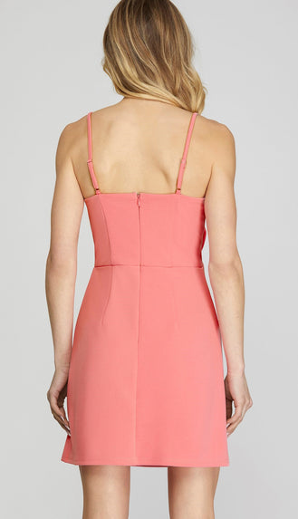 Gift To You Front Bow Dress- Rose Pink