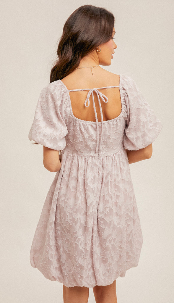 My Moment Square Neck Bubble Dress- Lilac