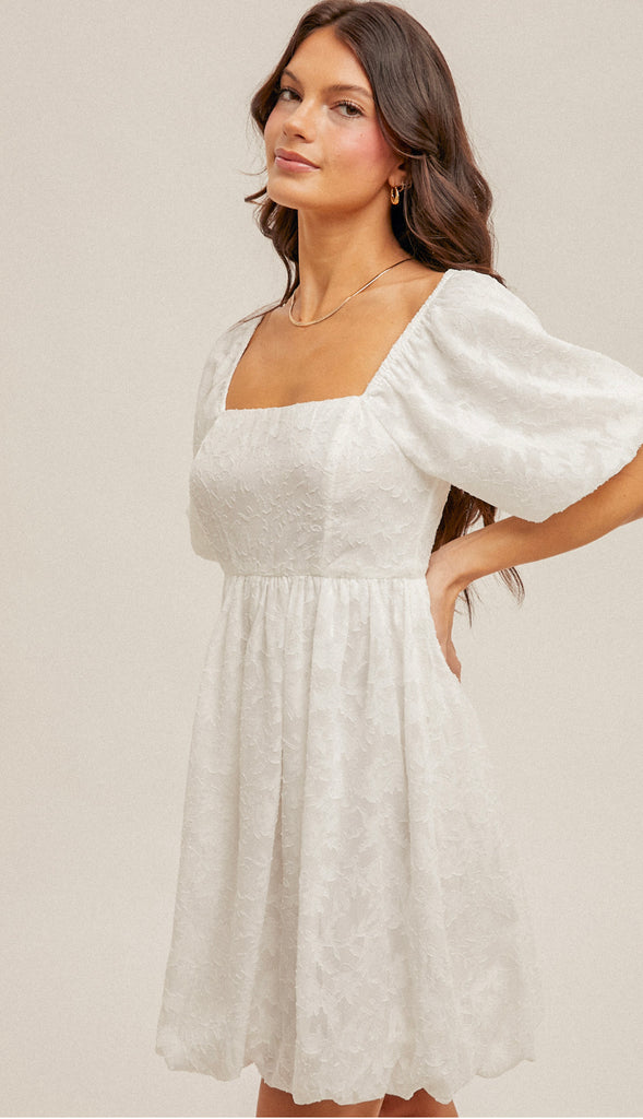 My Moment Square Neck Bubble Dress- Lilac