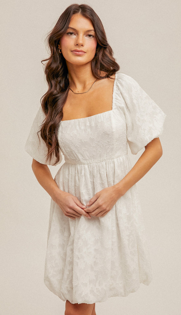 My Moment Square Neck Bubble Dress- Lilac