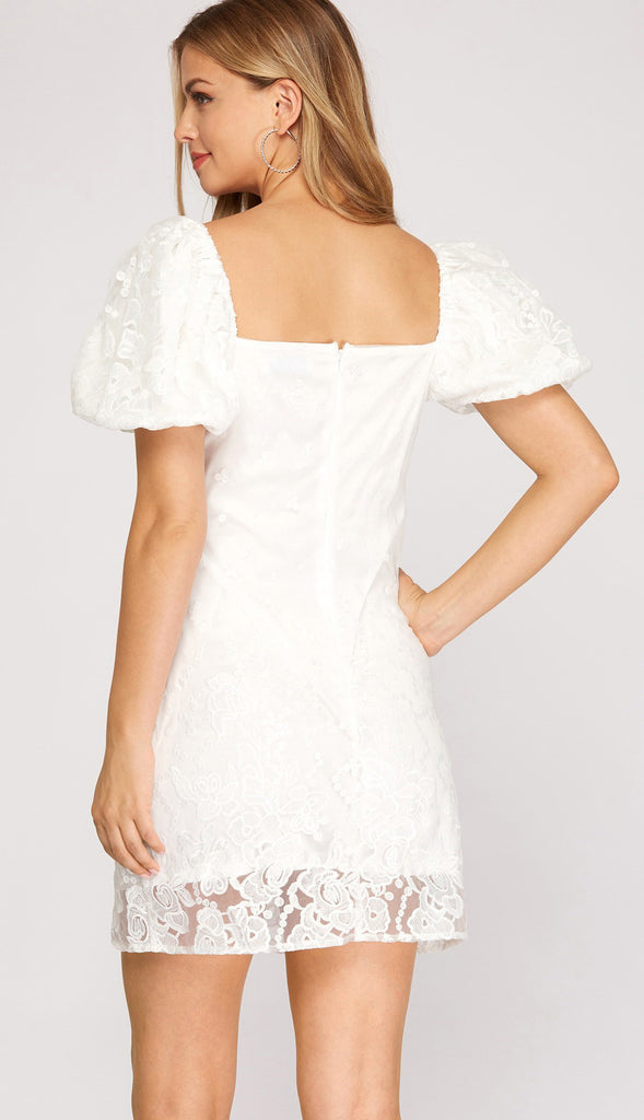 Best Day Bubble Organza Dress- Off White