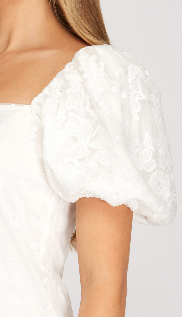 Best Day Bubble Organza Dress- Off White