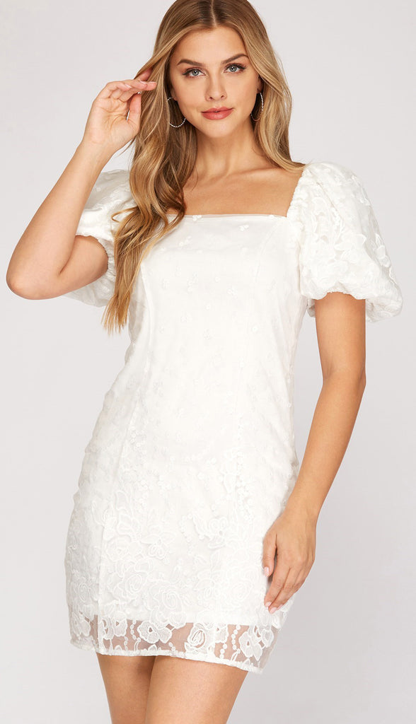 Best Day Bubble Organza Dress- Off White