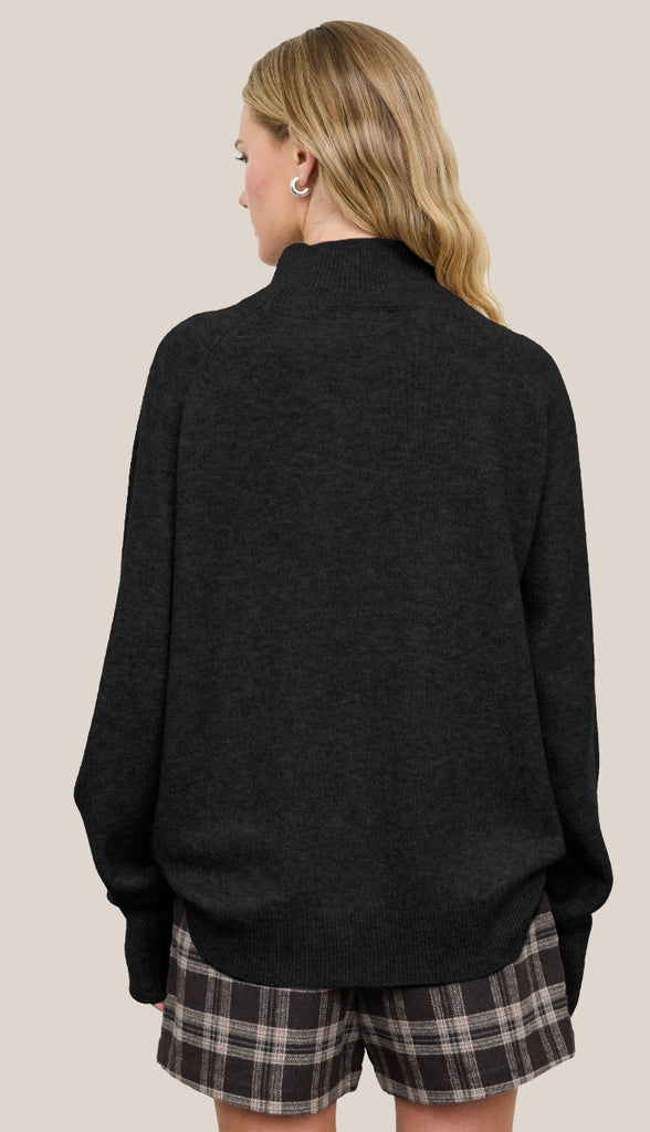 Center Seam Mock Neck Relaxed Pullover Sweater (4 colors!)