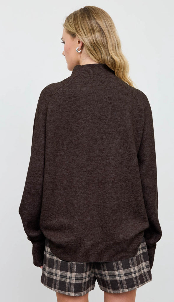 Center Seam Mock Neck Relaxed Pullover Sweater (4 colors!)