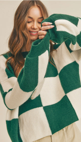 Checker Sweater- Green