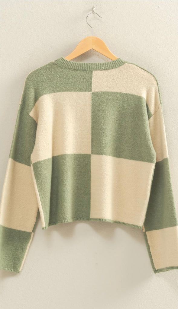 Drew Oversized Checkered Sweater