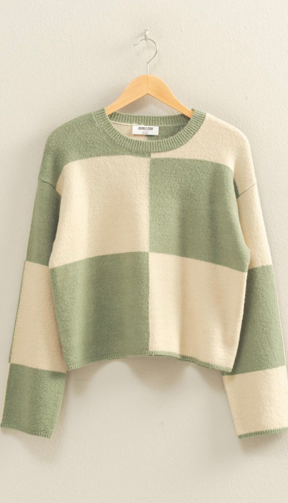 Drew Oversized Checkered Sweater