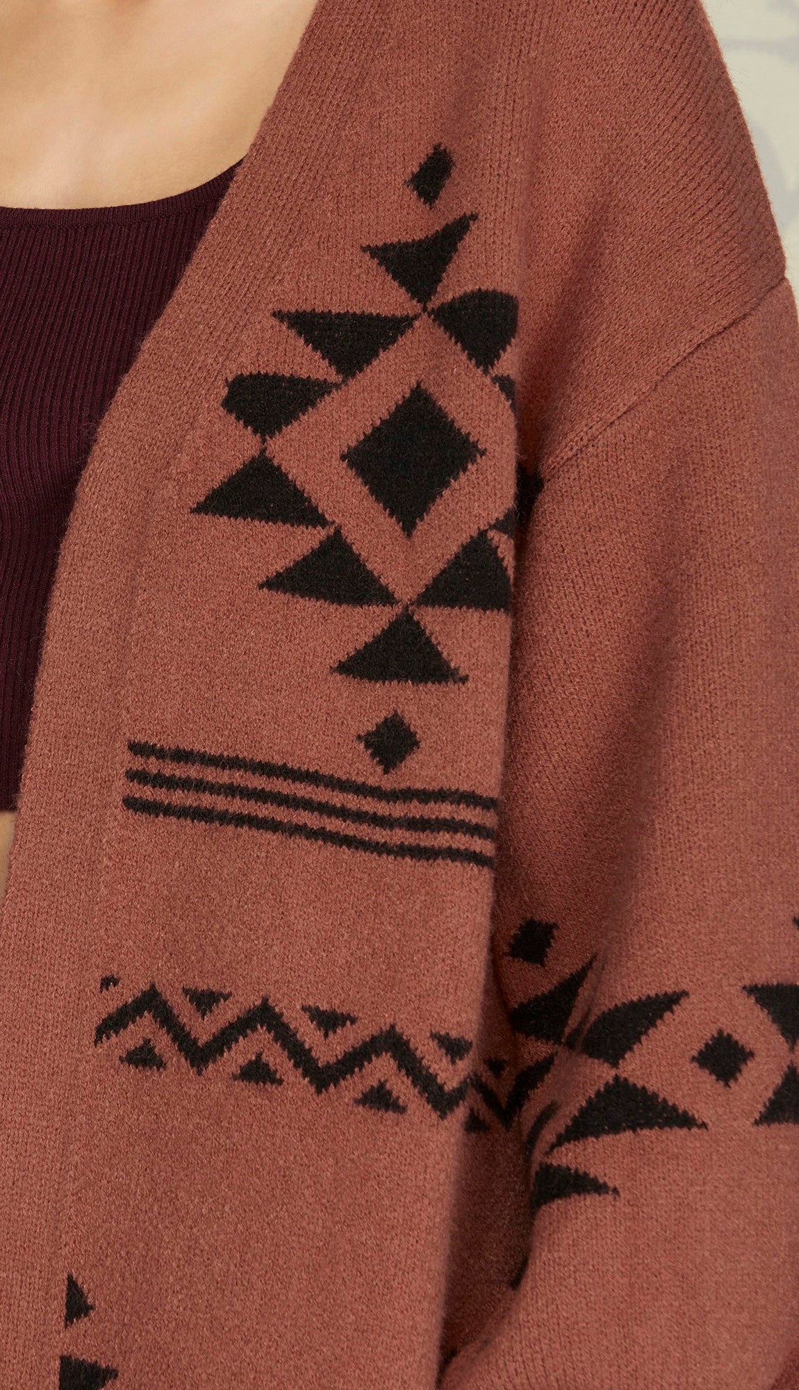 Duluth Aztec Pattern Cardigan- Cinnamon