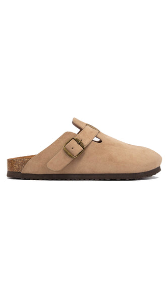 Buckle Clogs- Light Taupe