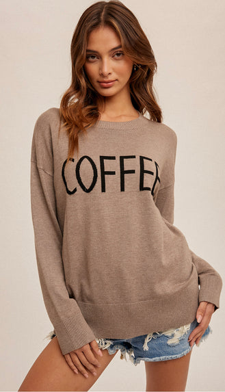 Coffee Lovers Sweater- Mocha