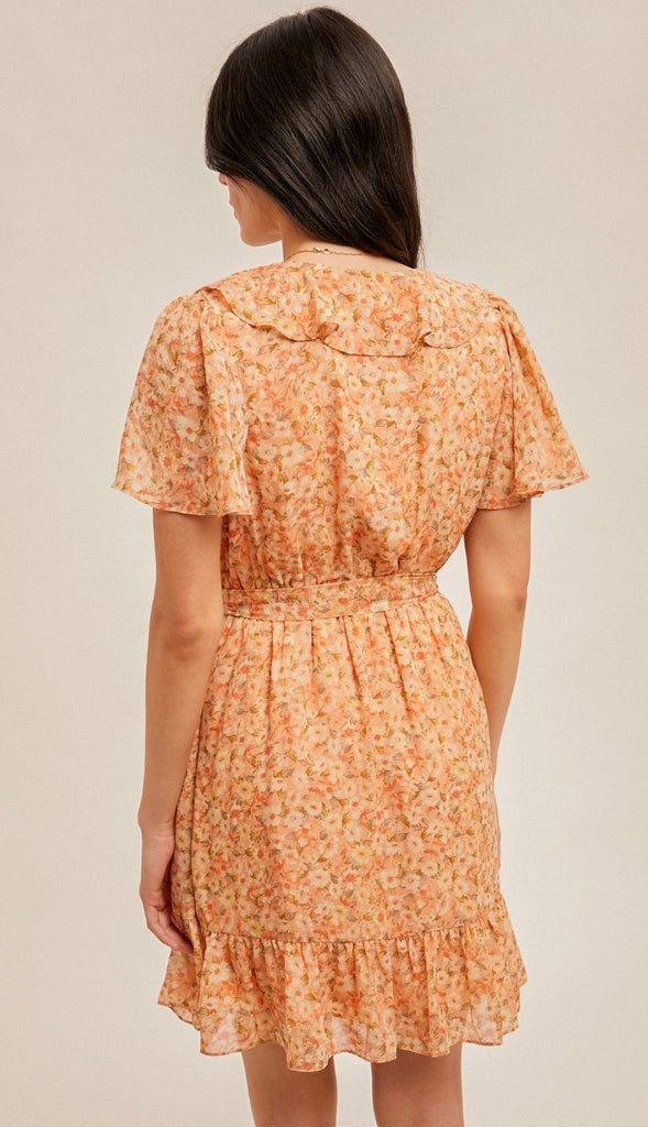 Saying Spring Floral Dress- Coral