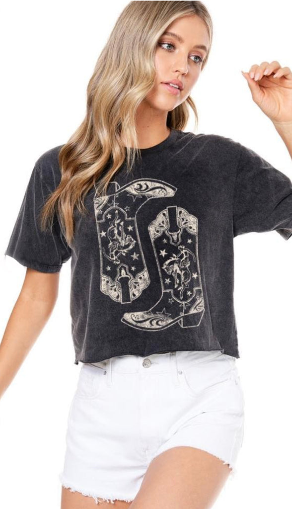 Cropped Cowboy Boots Graphic