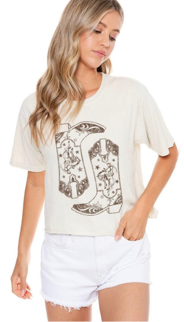Cropped Cowboy Boots Graphic